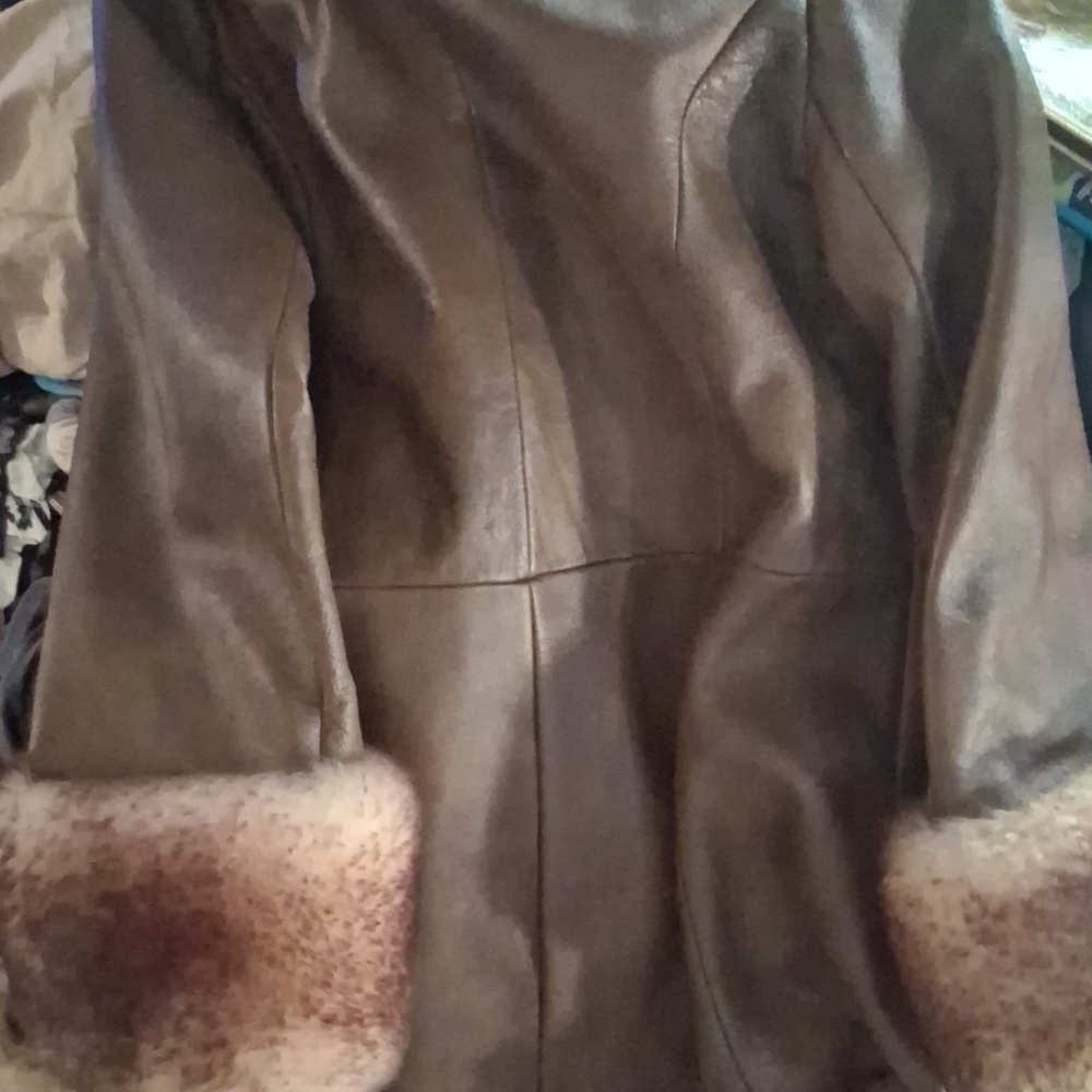 Scully Brown and Cream Shearling Coat - Picture 3 of 3